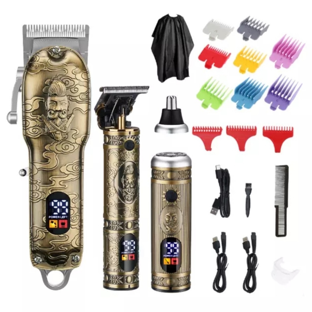 Professional Barber Clippers for Hair Cutting Electric T-Blade Trimmer Cordless